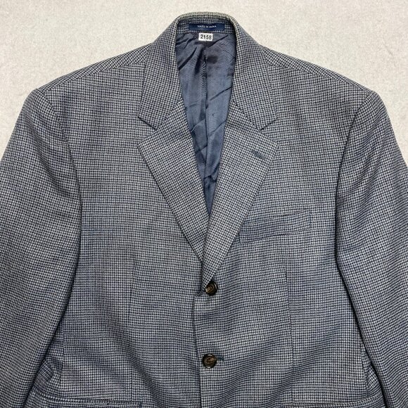 Ralph Ralph Lauren Sport Coat Mens 39S Gray Blue Gingham Check 100% Wool Blazer - Picture 2 of 14